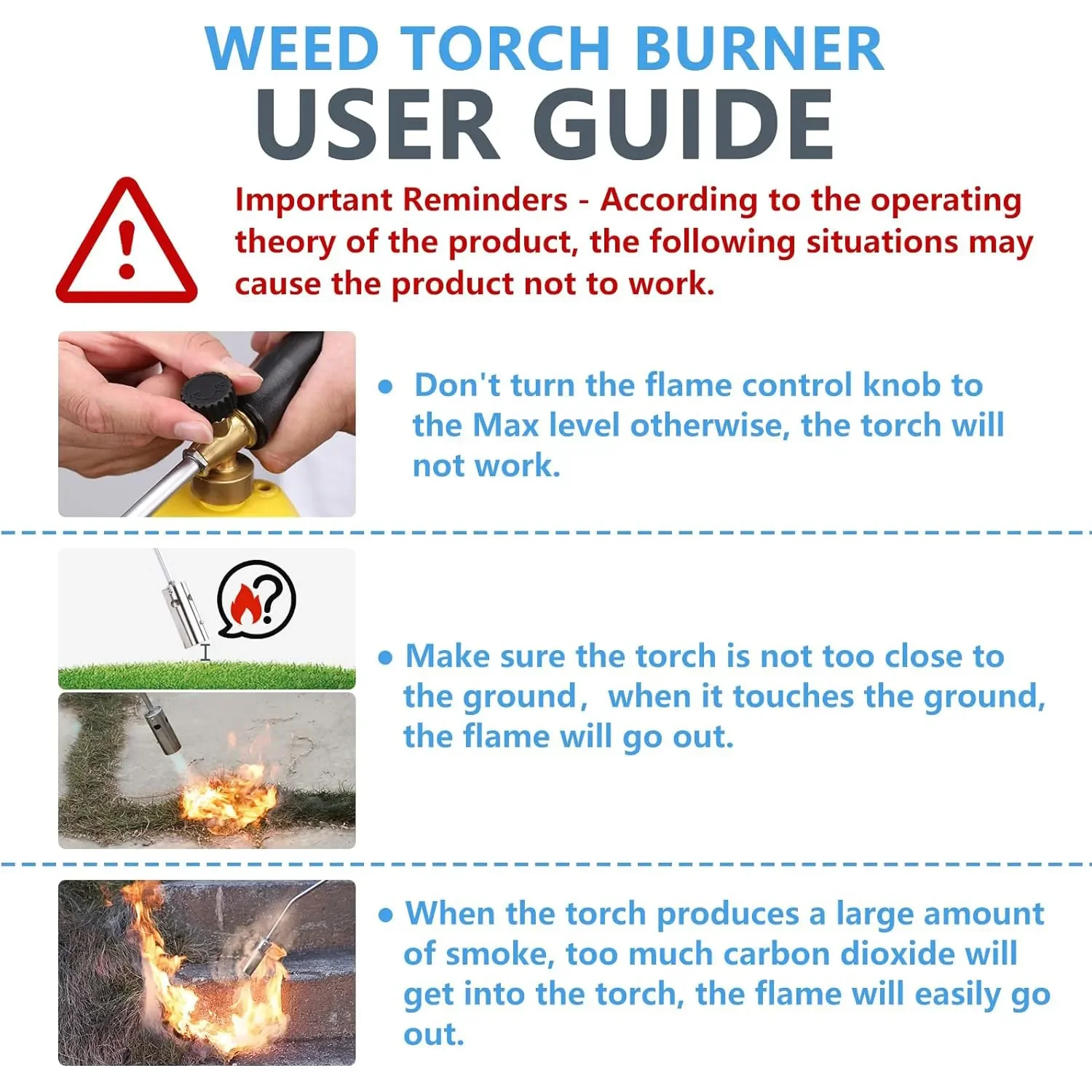 Weed Killer Butane Gas Torch Grass Shrub Garden Fire Burner Extendible Handle for Grass Removing